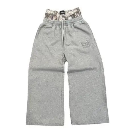 2025 Embroidery Design Sports Pants Men and Women Y2K Retro Loose Casual Pants Personalized Leg Zipper Design Straight Pants