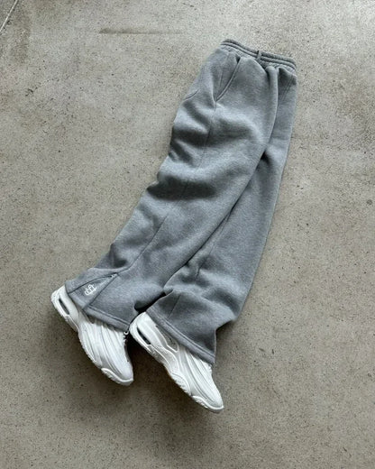 2025 Embroidery Design Sports Pants Men and Women Y2K Retro Loose Casual Pants Personalized Leg Zipper Design Straight Pants