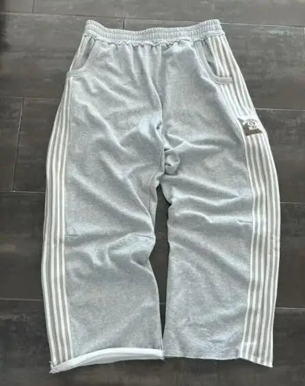 2025 Embroidery Design Sports Pants Men and Women Y2K Retro Loose Casual Pants Personalized Leg Zipper Design Straight Pants