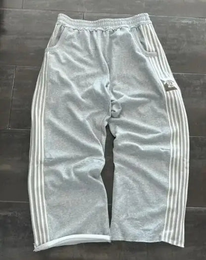2025 Embroidery Design Sports Pants Men and Women Y2K Retro Loose Casual Pants Personalized Leg Zipper Design Straight Pants