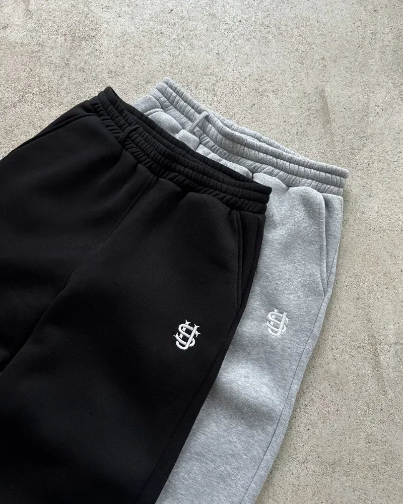 2025 Embroidery Design Sports Pants Men and Women Y2K Retro Loose Casual Pants Personalized Leg Zipper Design Straight Pants