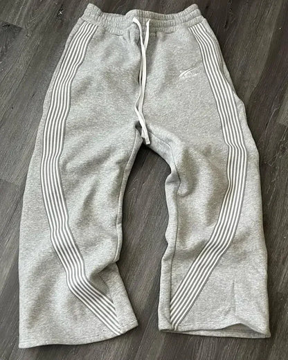 2025 Embroidery Design Sports Pants Men and Women Y2K Retro Loose Casual Pants Personalized Leg Zipper Design Straight Pants